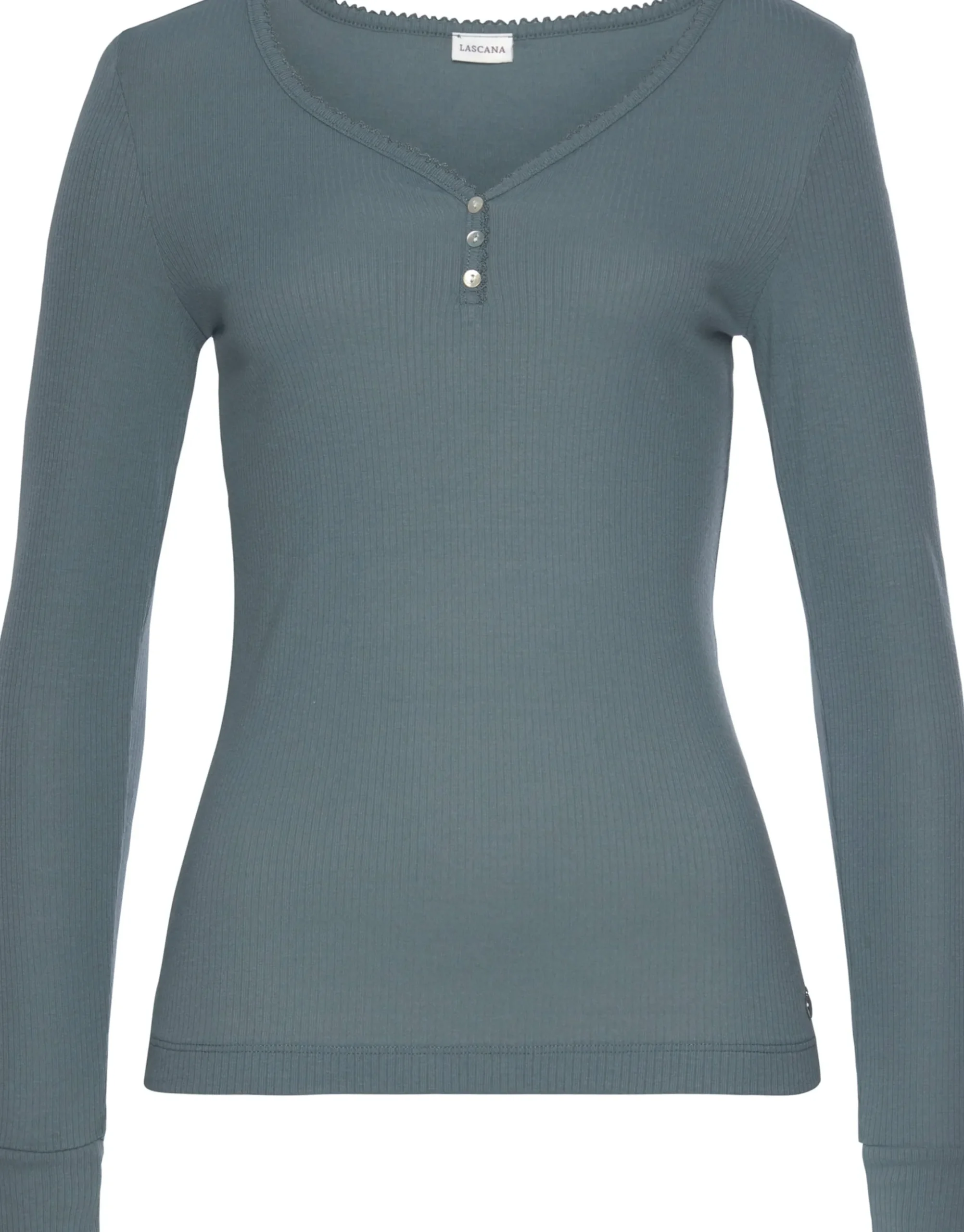 Homewear|Nachtwäsche|LASCANA Pyjamaoberteil rauchblau
