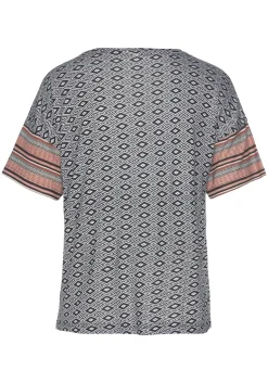 Nachtwäsche|Shirts|Vivance Dreams Pyjamaoberteil braungemustert