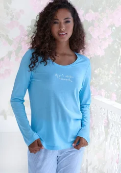 Nachtwäsche|s.Oliver Pyjamaoberteil himmelblau