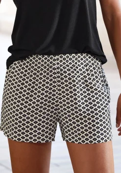 Nachtwäsche|LASCANA Pyjamashorts schwarz-weiß-gemustert