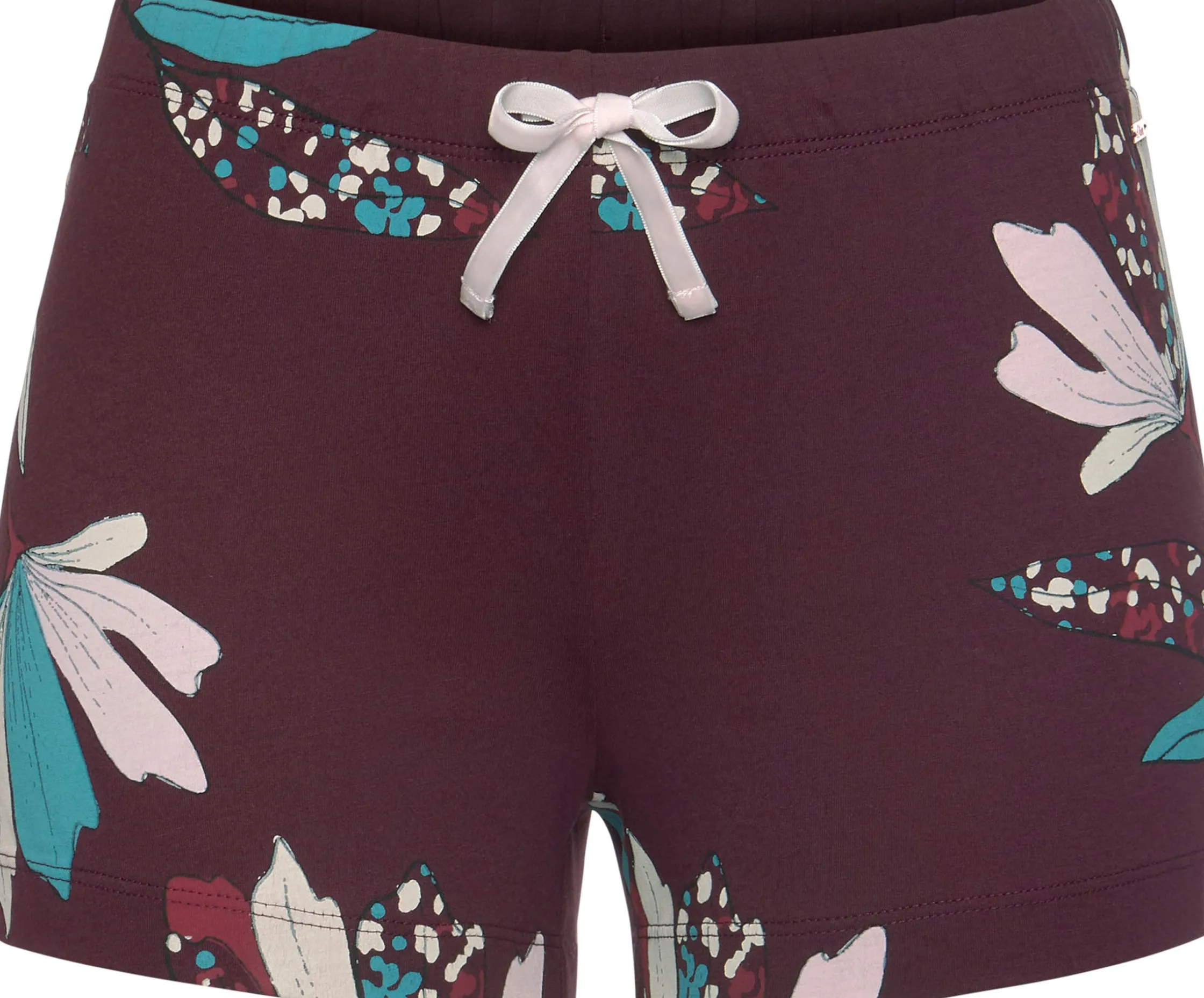 Nachtwäsche|s.Oliver Pyjamashorts bordeaux-geblümt