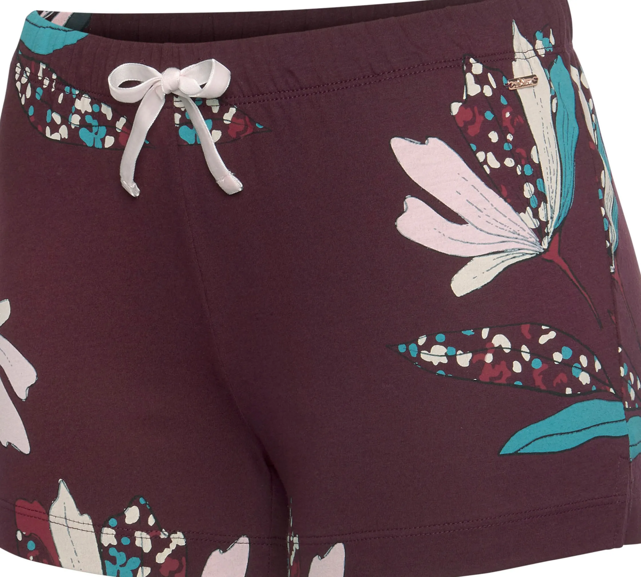 Nachtwäsche|s.Oliver Pyjamashorts bordeaux-geblümt