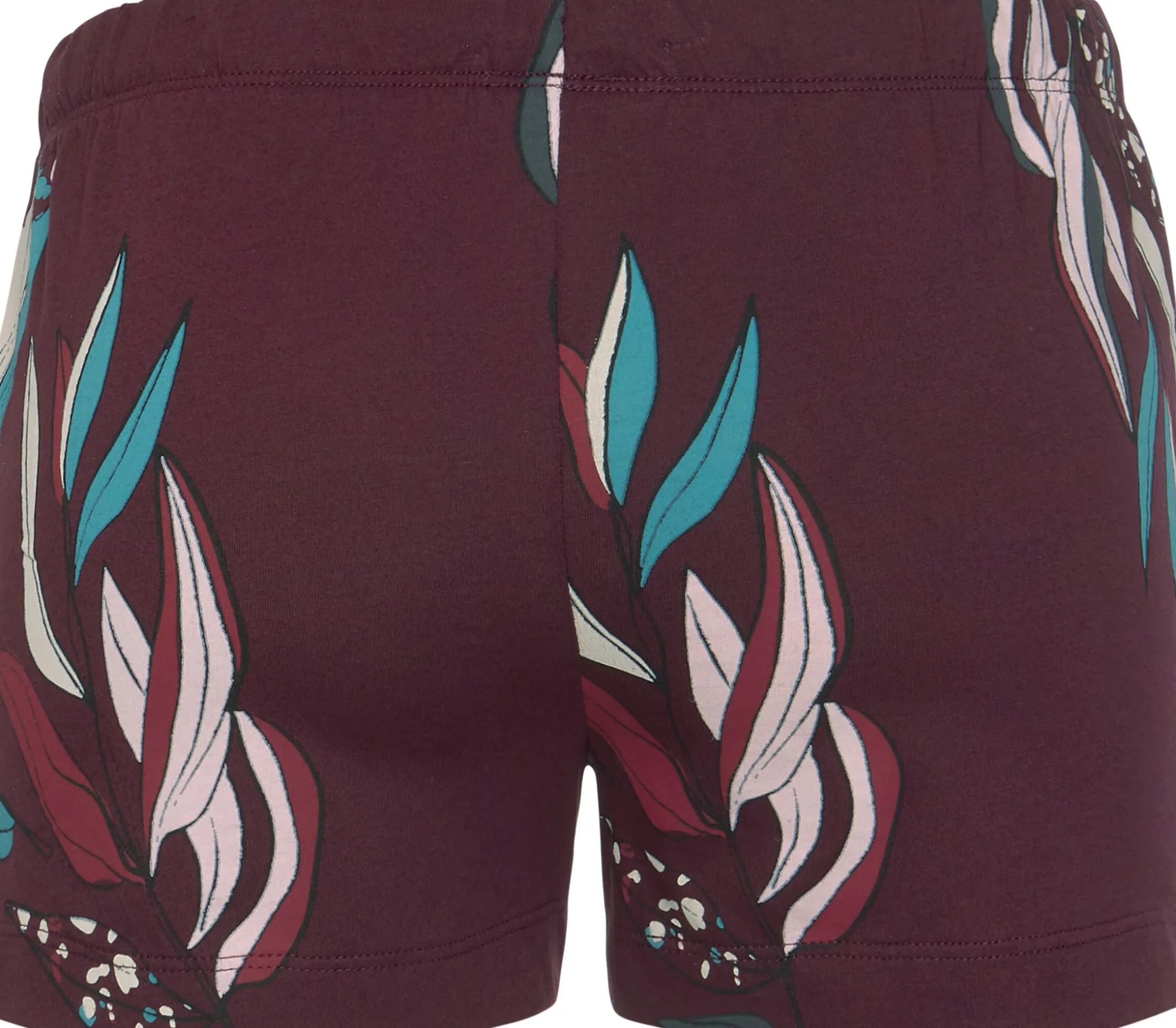 Nachtwäsche|s.Oliver Pyjamashorts bordeaux-geblümt