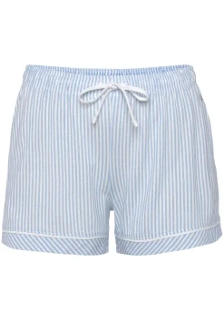 Nachtwäsche|s.Oliver Pyjamashorts himmelblau-gestreift