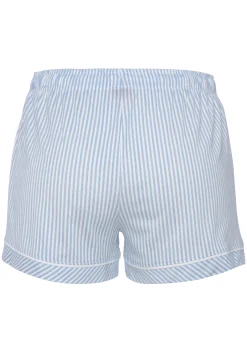 Nachtwäsche|s.Oliver Pyjamashorts himmelblau-gestreift
