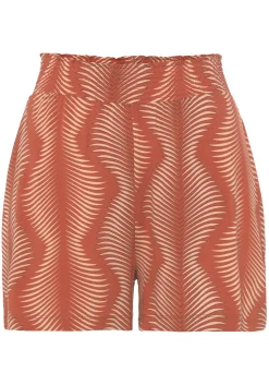 Nachtwäsche|LASCANA Pyjamashorts terracottabedruckt