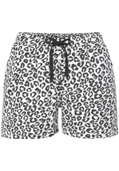 Nachtwäsche|Vivance Dreams Pyjamashorts schwarz-weißgemustert