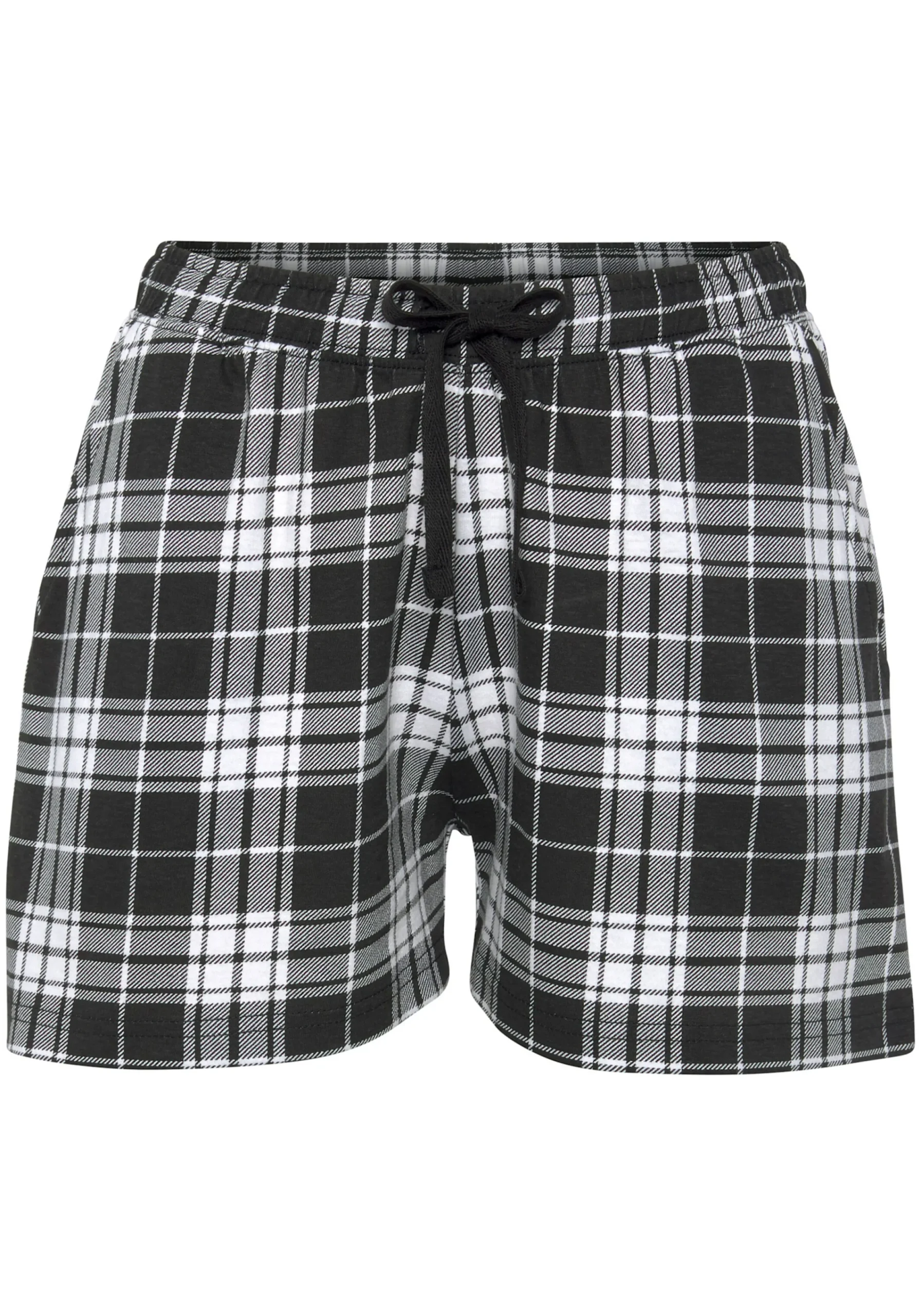 Nachtwäsche|Vivance Dreams Pyjamashorts schwarz-weißkariert