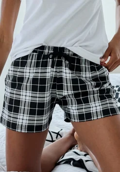 Nachtwäsche|Vivance Dreams Pyjamashorts schwarz-weißkariert