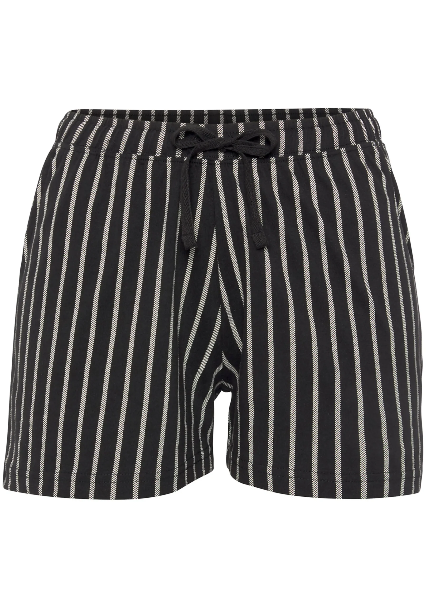Nachtwäsche|Vivance Dreams Pyjamashorts schwarz-weiß