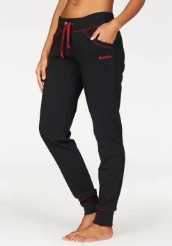 Homewear|Shirts| Relaxhose schwarz-rubinrot
