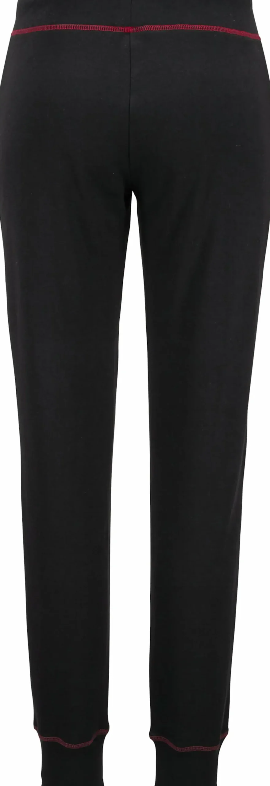 Homewear|Shirts| Relaxhose schwarz-rubinrot