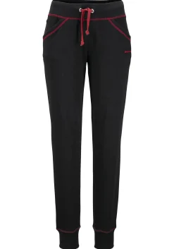 Homewear|Shirts| Relaxhose schwarz-rubinrot