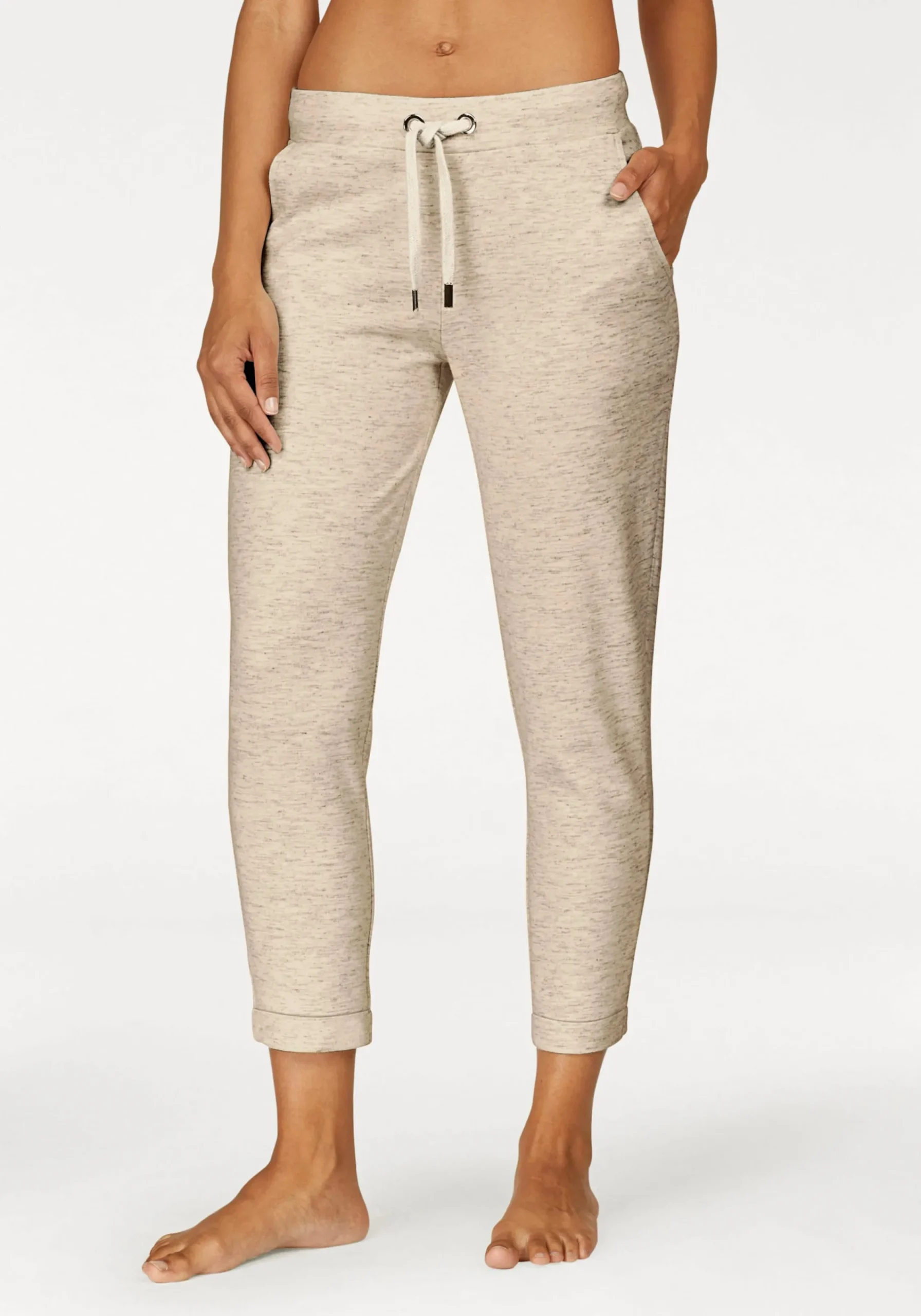 Homewear|LASCANA Relaxhose beige-meliert