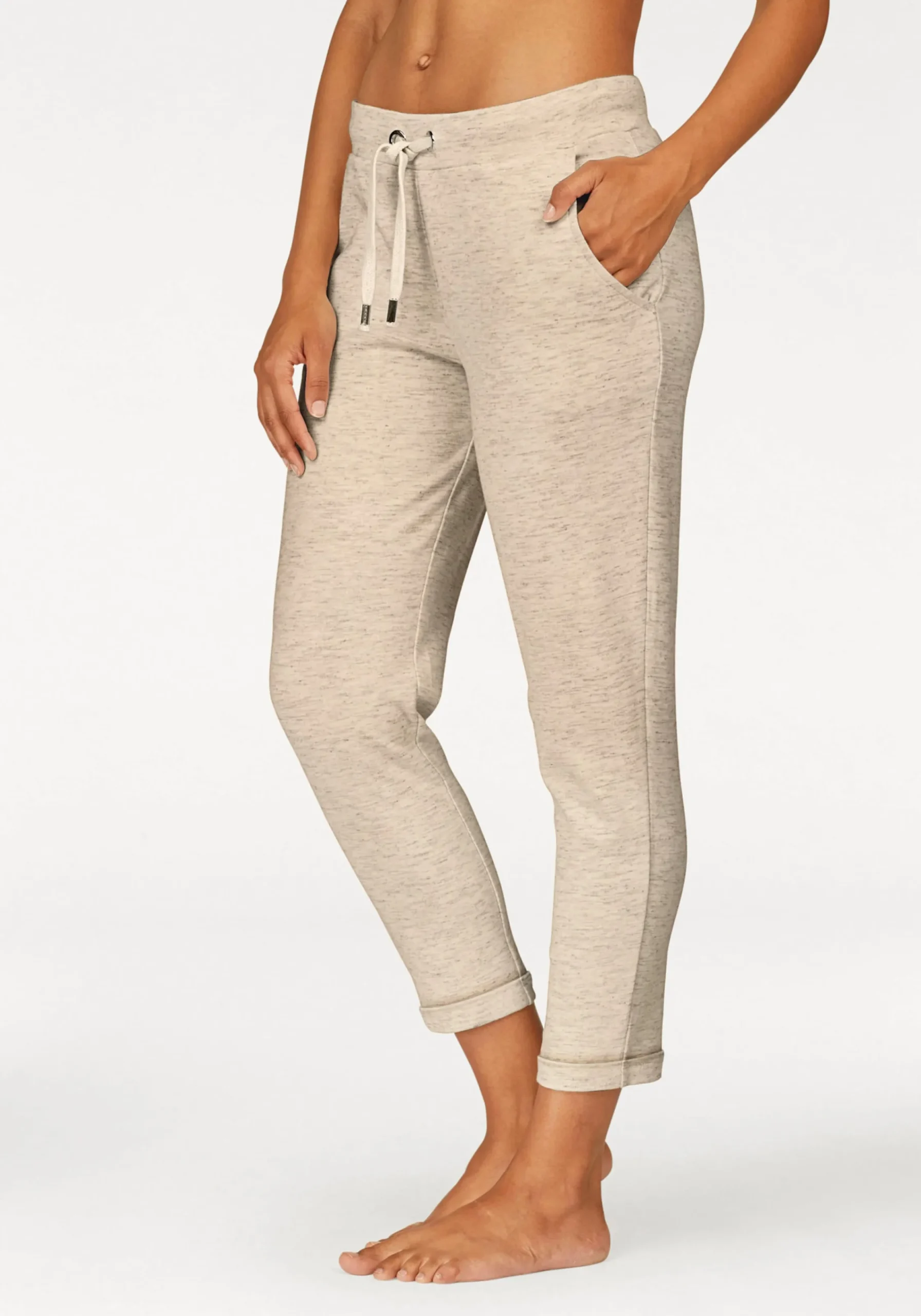 Homewear|LASCANA Relaxhose beige-meliert