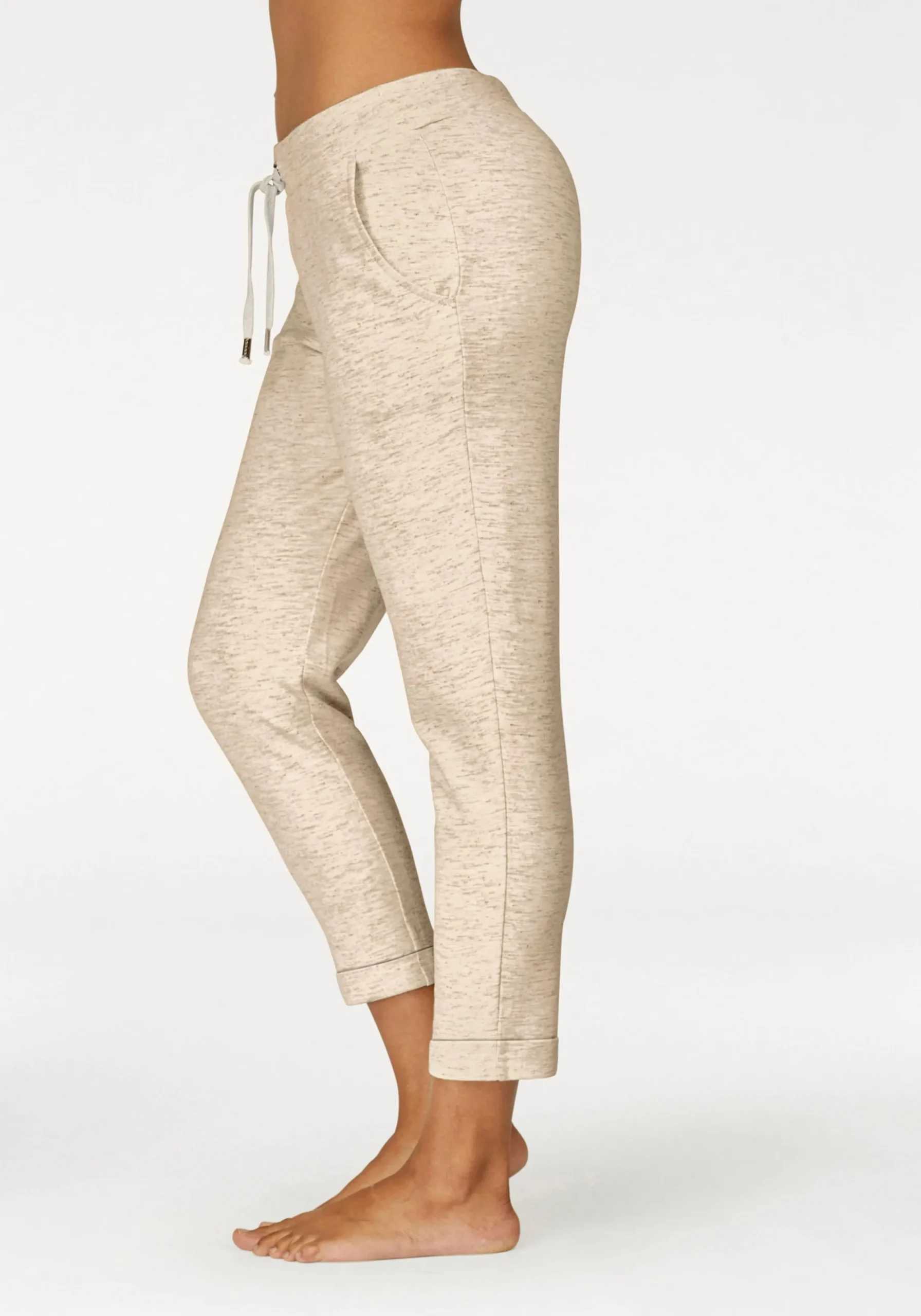 Homewear|LASCANA Relaxhose beige-meliert