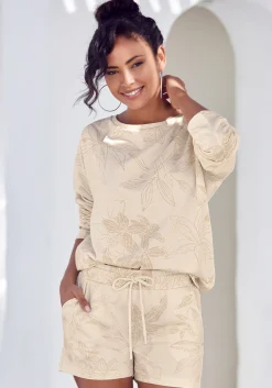 Homewear|Homewear|LASCANA Relaxshorts beige-allover-gemustert