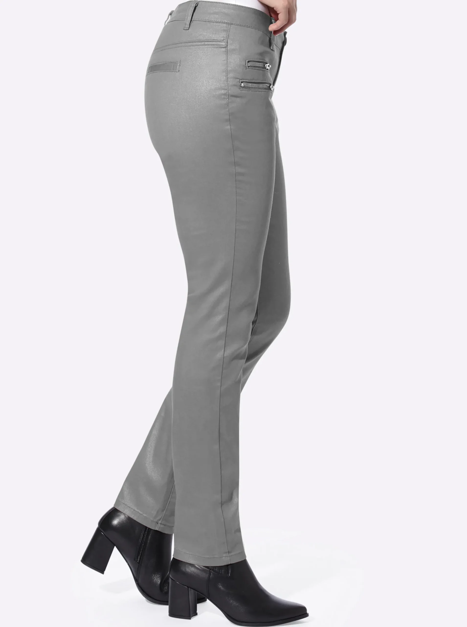 Jeans|heine Röhrenhose grau