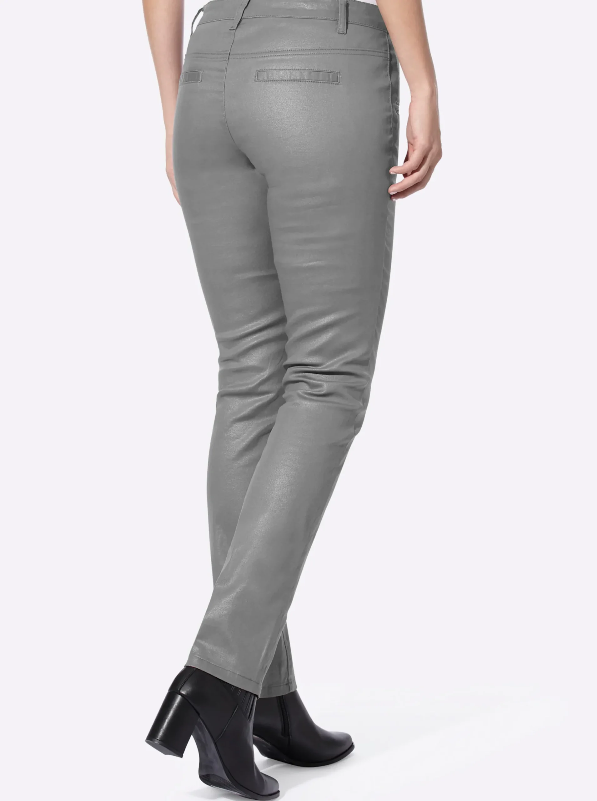 Jeans|heine Röhrenhose grau