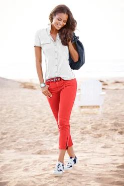Strandmode|Basics|heine Röhrenhose hibiskus