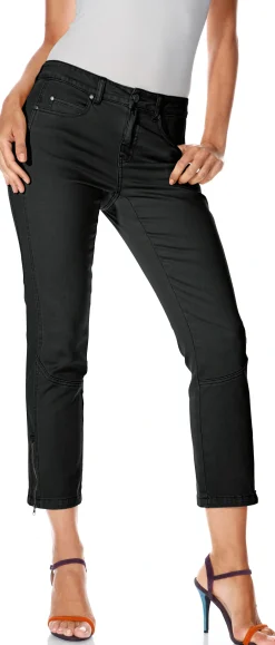 Strandmode|Basics|heine Röhrenhose schwarz