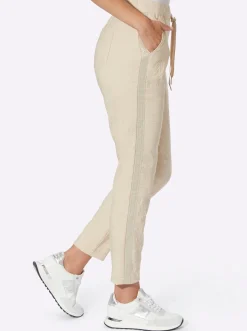Hosen|heine Röhrenhose mit Crinkle-Effekt sand
