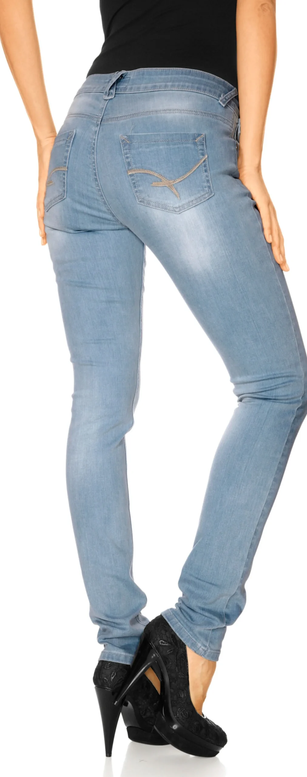 Strandmode|heine Röhrenjeans bleached