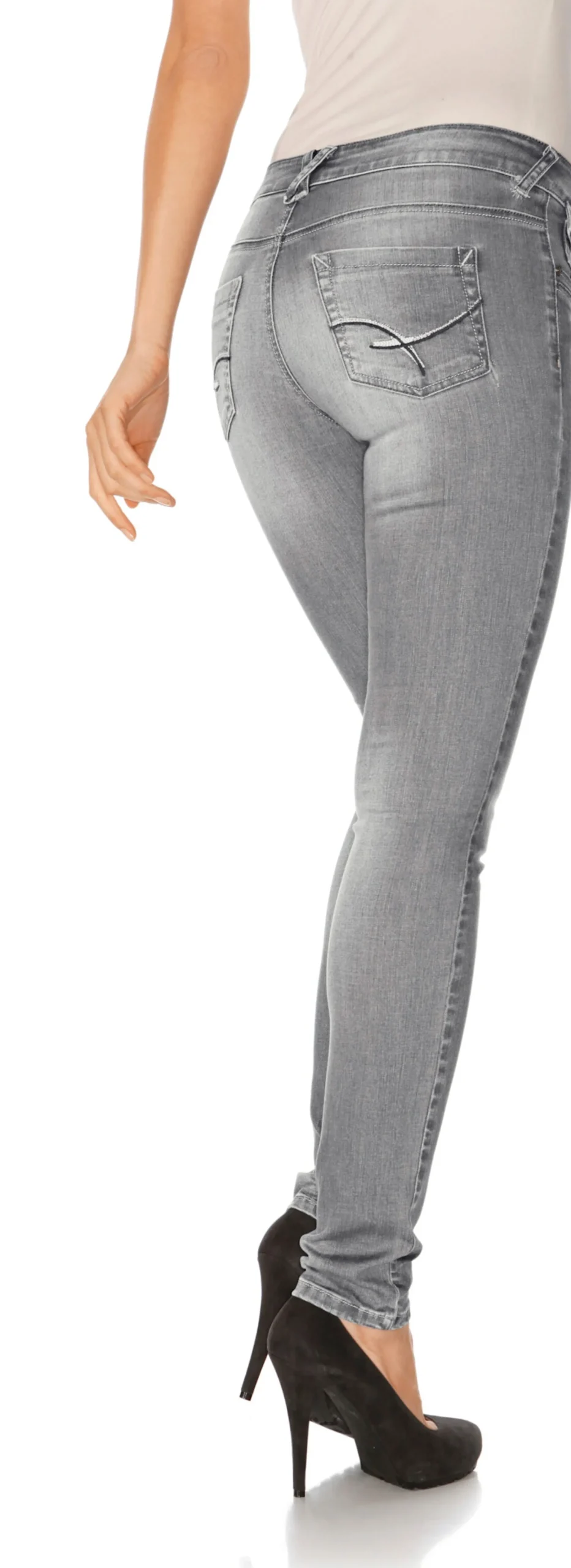 Strandmode|Jeans|heine Röhrenjeans greydenim