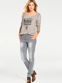 Strandmode|Jeans|heine Röhrenjeans greydenim
