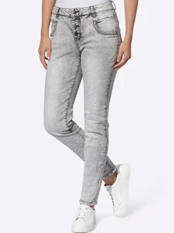 Jeans|heine Röhrenjeans mit Crinkle-Effekt lightgrey-denim