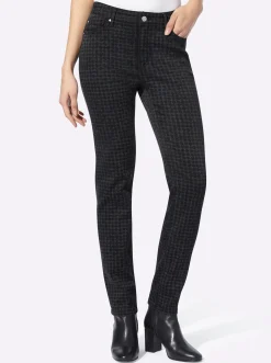 Jeans|heine Röhrenjeans mit effektvollem Druck blackdenim