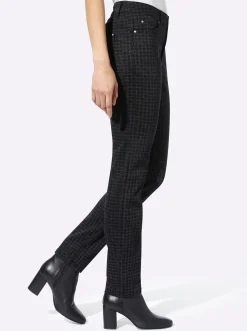 Jeans|heine Röhrenjeans mit effektvollem Druck blackdenim