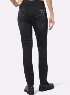 Jeans|heine Röhrenjeans mit Nieten blackdenim