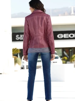 Jeans| Röhrenjeans mit Zipper an Gesäßtaschen blue-stone-washed