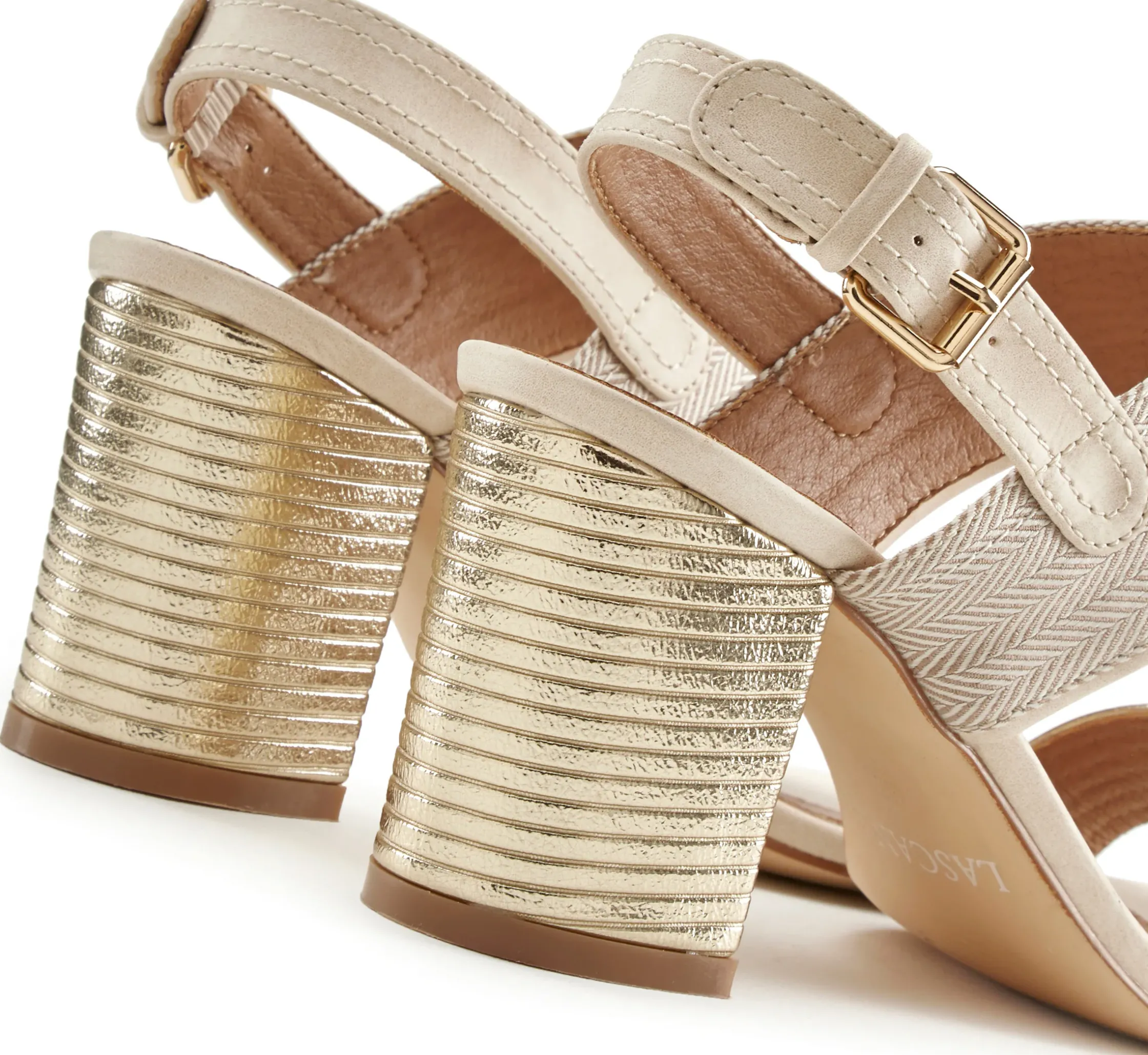 Sandalen & Sandaletten|LASCANA Riemchensandalette goldfarben