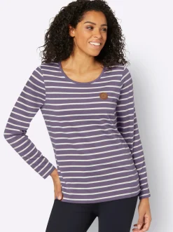Shirts| Ringelshirt feige-ecru-gestreift