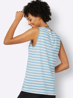 Shirts| Ringelshirt aqua-weiß-geringelt