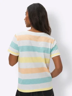 Shirts|heine Ringelshirt apricot-weiß-geringelt