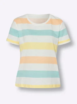 Shirts|heine Ringelshirt apricot-weiß-geringelt