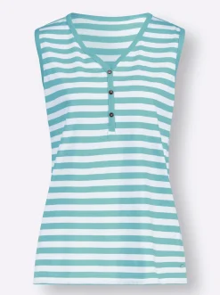 Shirts| Ringelshirt mint-weiß-geringelt
