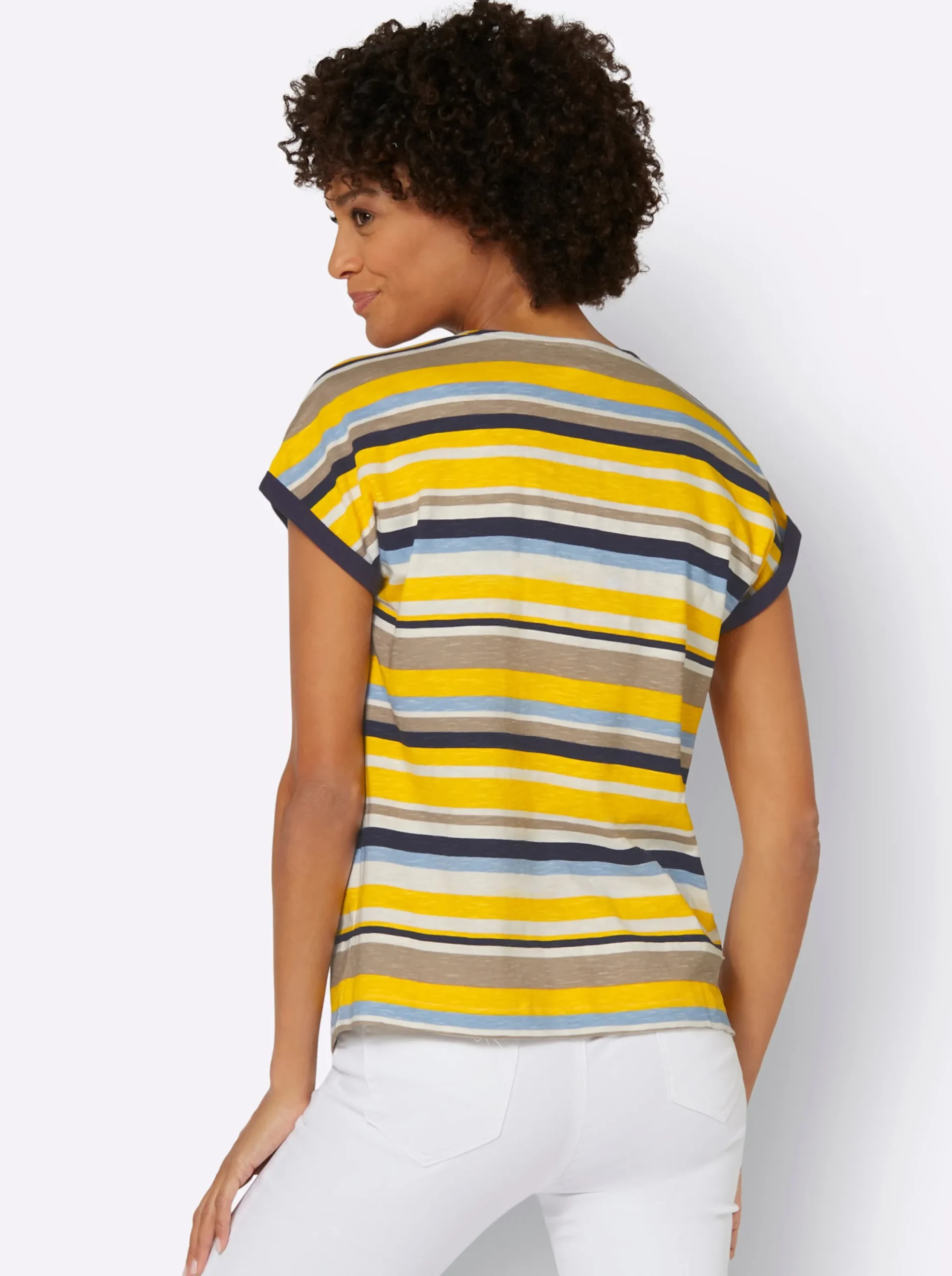Shirts| Ringelshirt sonnengelb-marine-geringelt