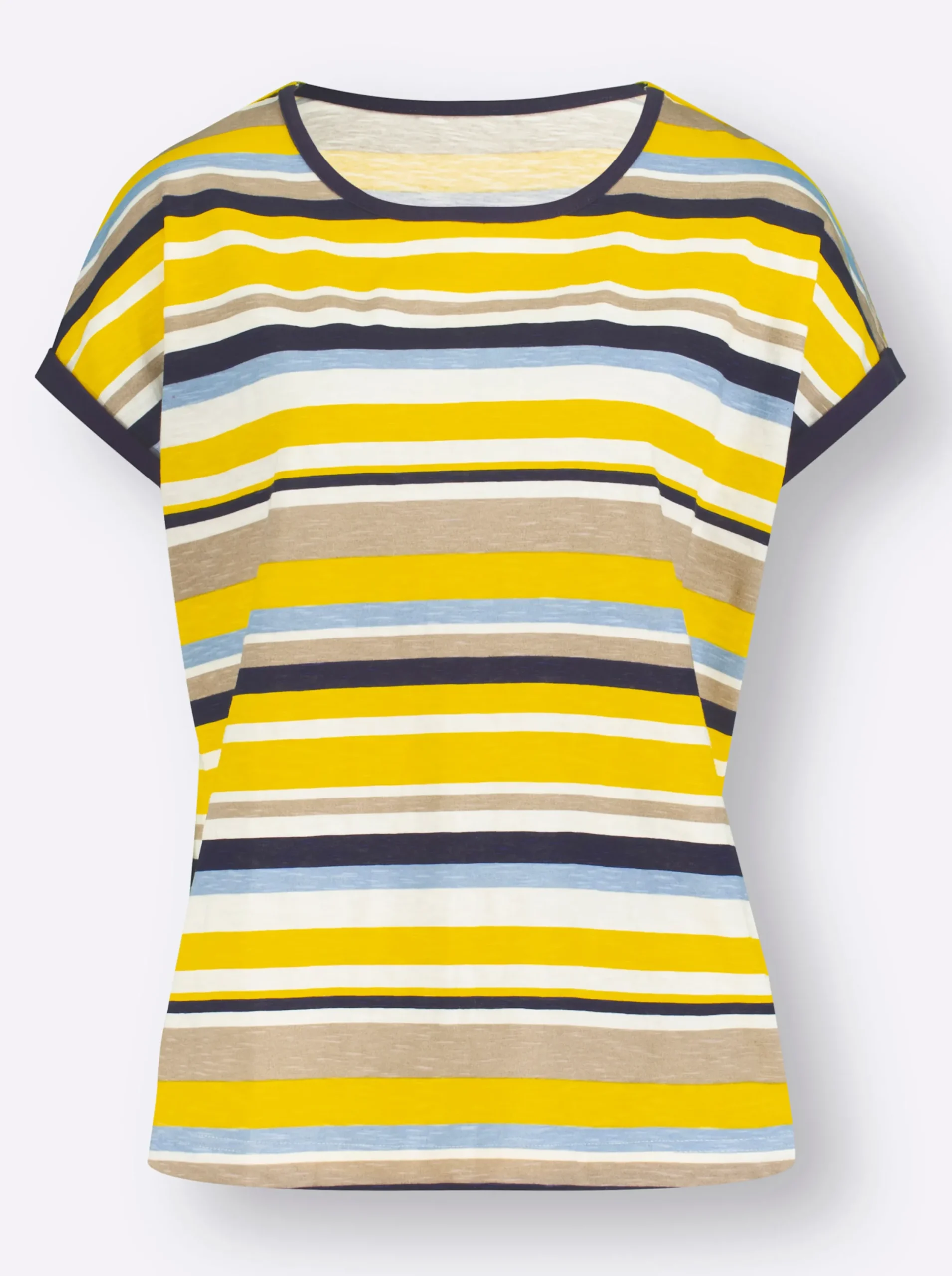 Shirts| Ringelshirt sonnengelb-marine-geringelt