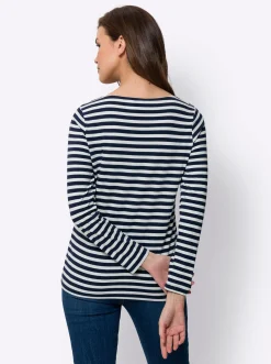 Shirts|heine Ringelshirt in Baumwoll-Modal-Mix marine-ecru-gestreift