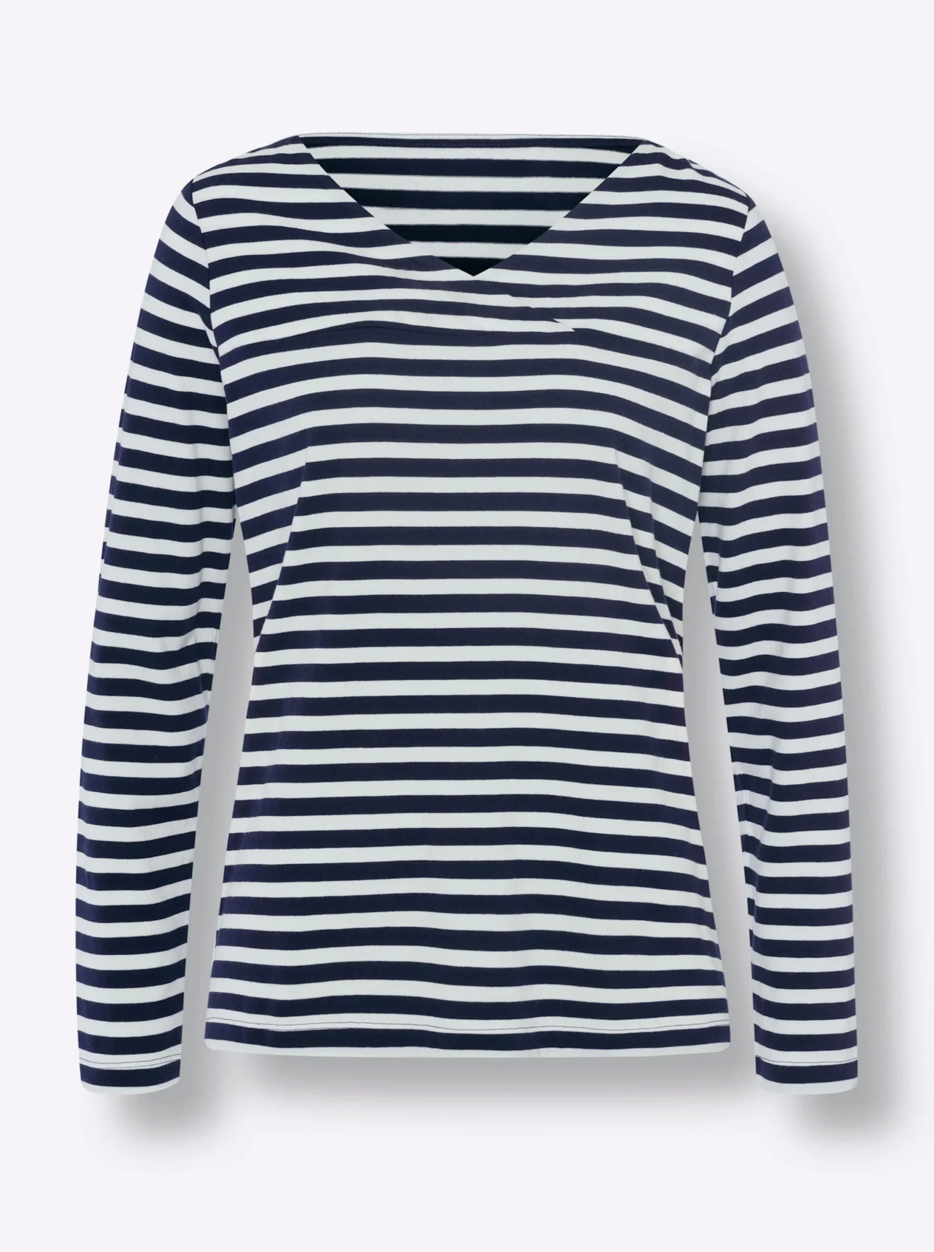 Shirts|heine Ringelshirt in Baumwoll-Modal-Mix marine-ecru-gestreift