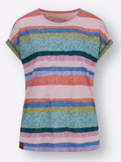 Shirts| Ringelshirt mit Laser-Druck rosenquarz-jade-geringelt