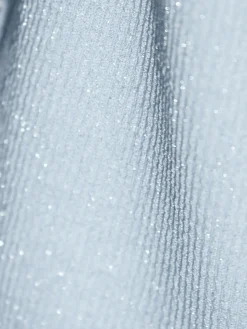 Shirts| Rippshirt in Metallic-Optik hellblau-silberfarben