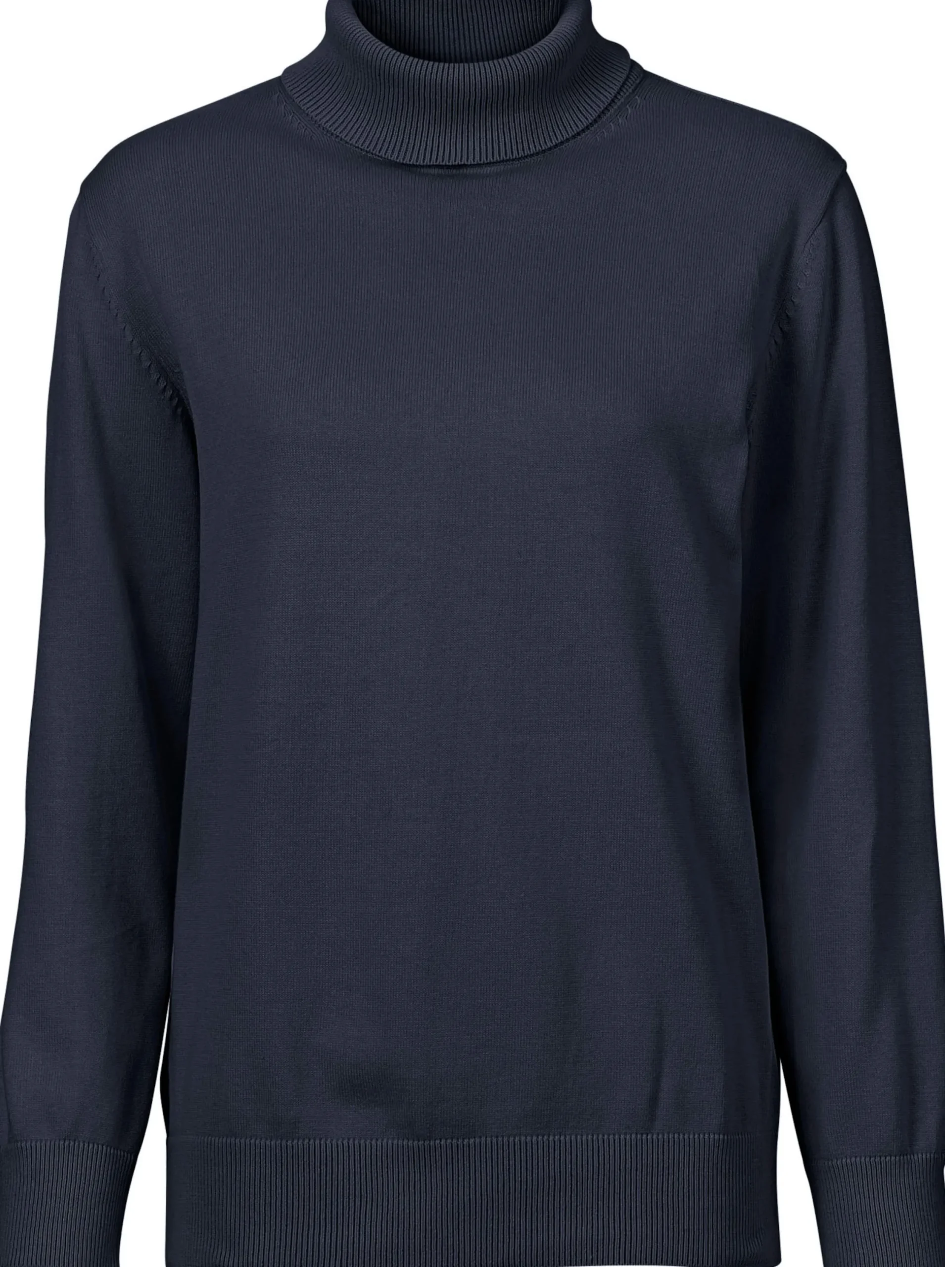 Pullover| Rollkragenpullover aus reiner Baumwolle marine