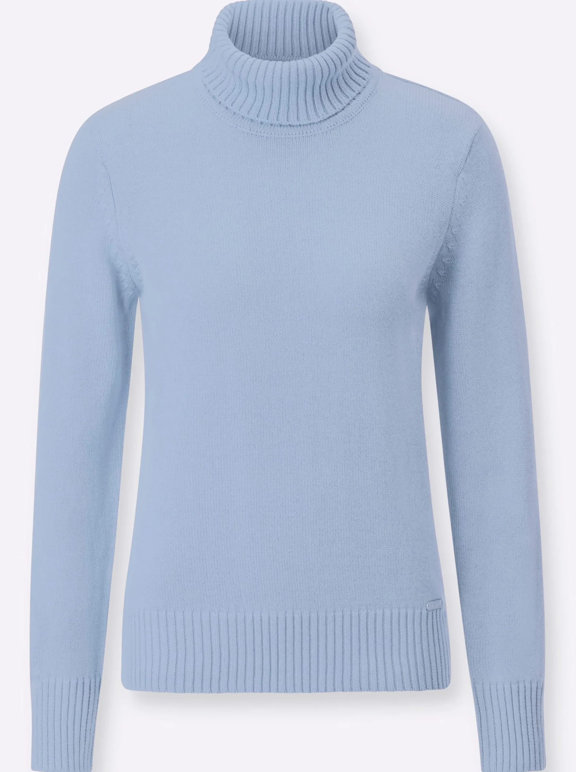 Pullover| Rollkragenpullover im Baumwoll-Mix eisblau