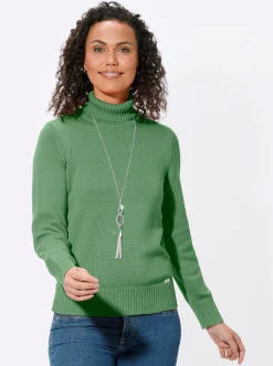 Pullover| Rollkragenpullover im Baumwoll-Mix apfel