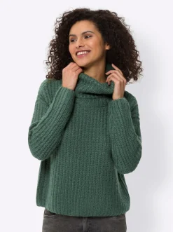 Pullover|heine Rollkragenpullover im Oversized-Schnitt moos